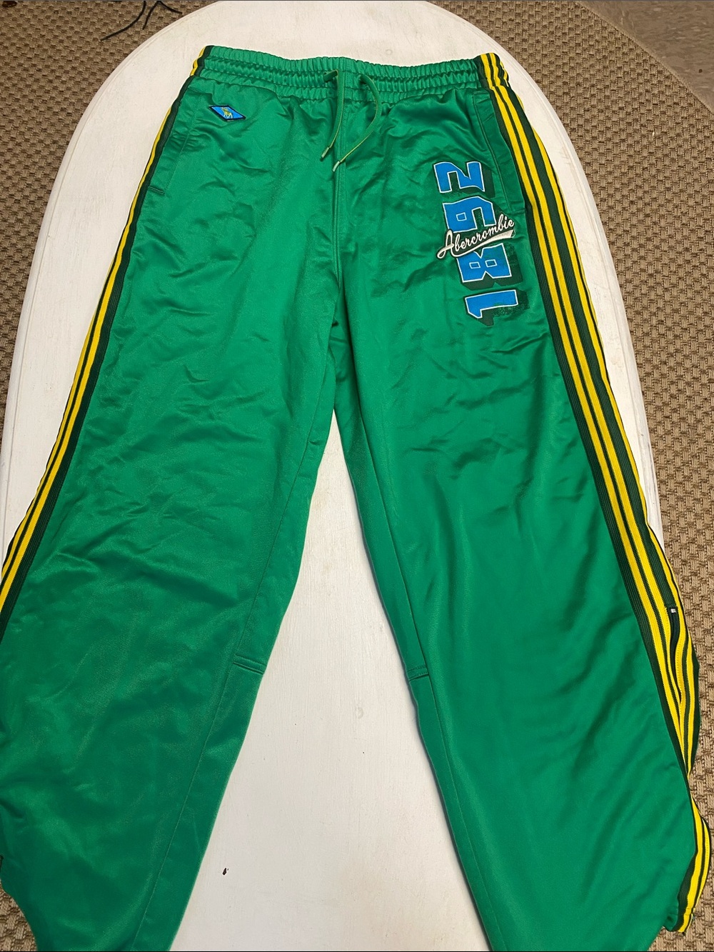 Abercrombie & Fitch Green Athletic Track Pants  1892